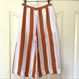 Madewell wide-leg linen cropped pants